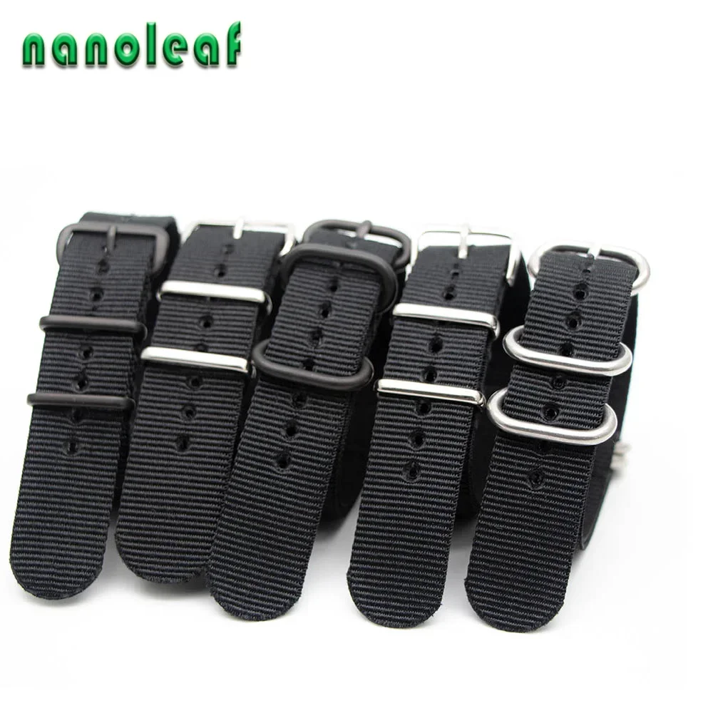 Nylon Nato Strap - Siyah Naylon saat kayışı Mekanik Saat