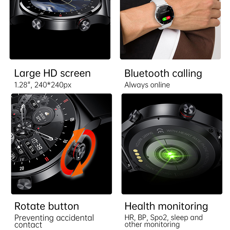 ECG+PPG Bluetooth Çağrı Özelli - Smartwatch Face incelemesi ve fiyatı